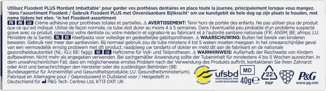 Fixodent Plus Kleefpasta Onverslaanbare Bijtkracht - 240g
