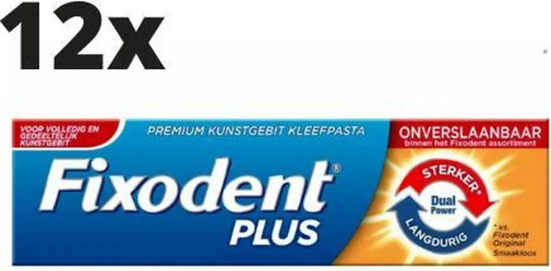 Fixodent Plus Dual Power Kleefpasta - 12 Stuks