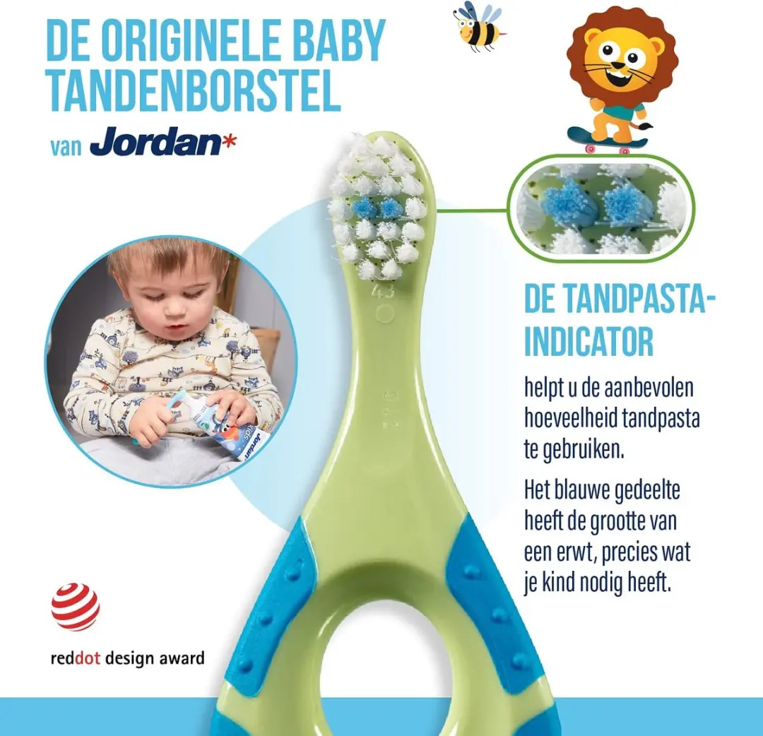 Jordan Step 1 Baby Tandenborstel 0-2 jaar - 4 Stuks - Multicolor