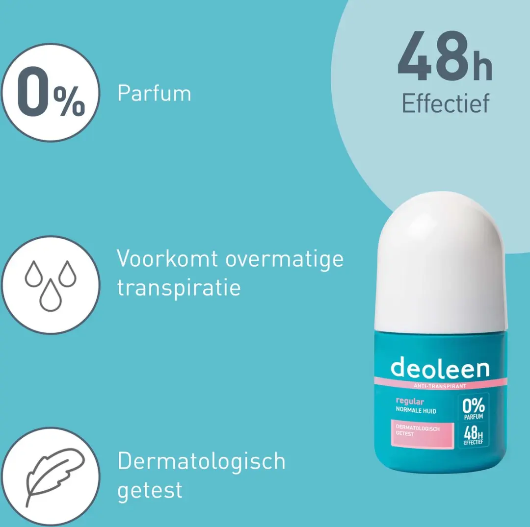 Deoleen Anti-transpirant Roller 50ml - 0% Parfum