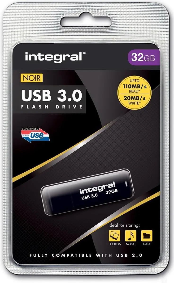 Integral Noir INFD32GBNOIR3.0-V2 USB-Stick 32GB - Wit - afbeelding 6 van 6