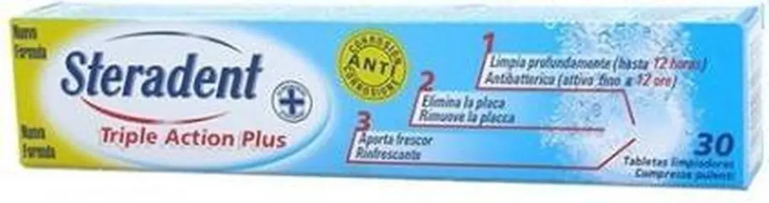Steradent Triple Action Plus Kunstgebitreiniger 30 tabletten