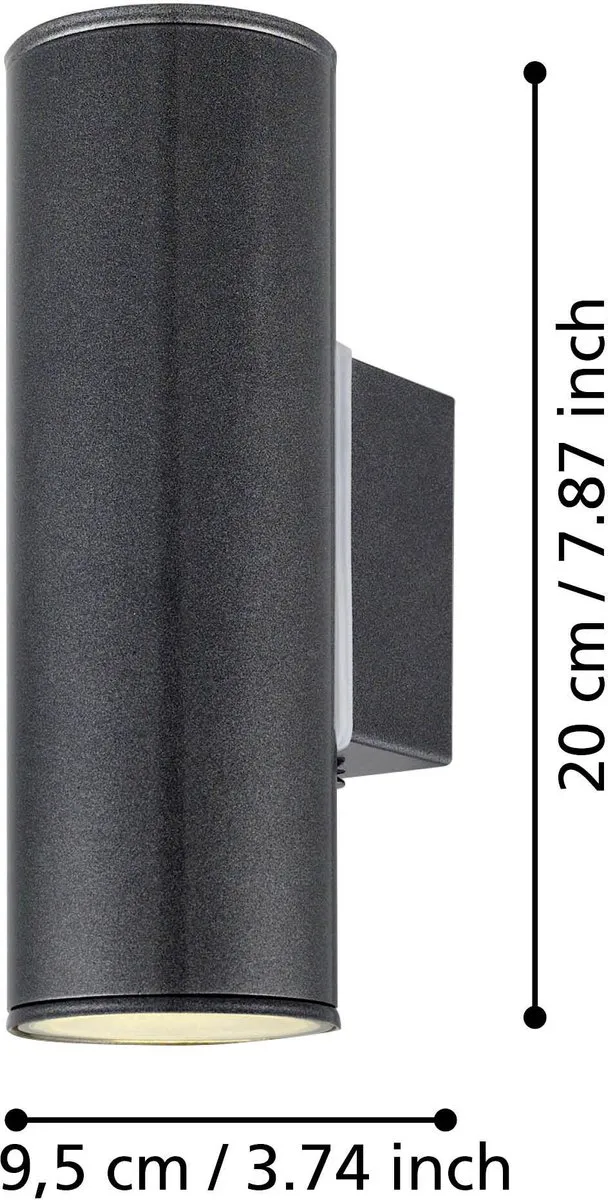Eglo Riga Wandlamp LED - 2 Lichts - Antraciet