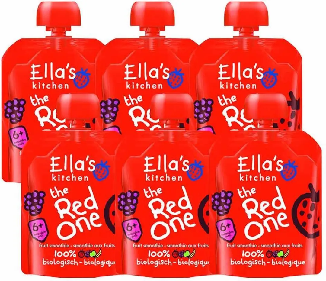 Ella’s Kitchen Smoothie Knijpzakjes 6+ - 6x90g Banaan/Aardbei/Appel/Framboos/Watermeloen - afbeelding 6 van 6