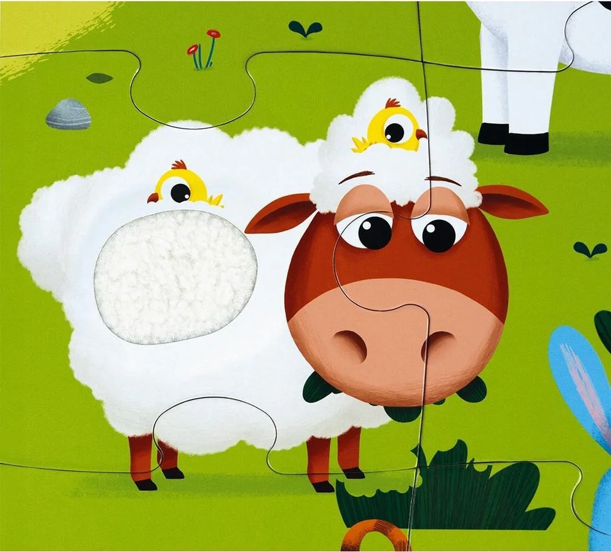 Janod Voelpuzzel Boerderijdieren 20-delig - Reuze - Inclusief poster