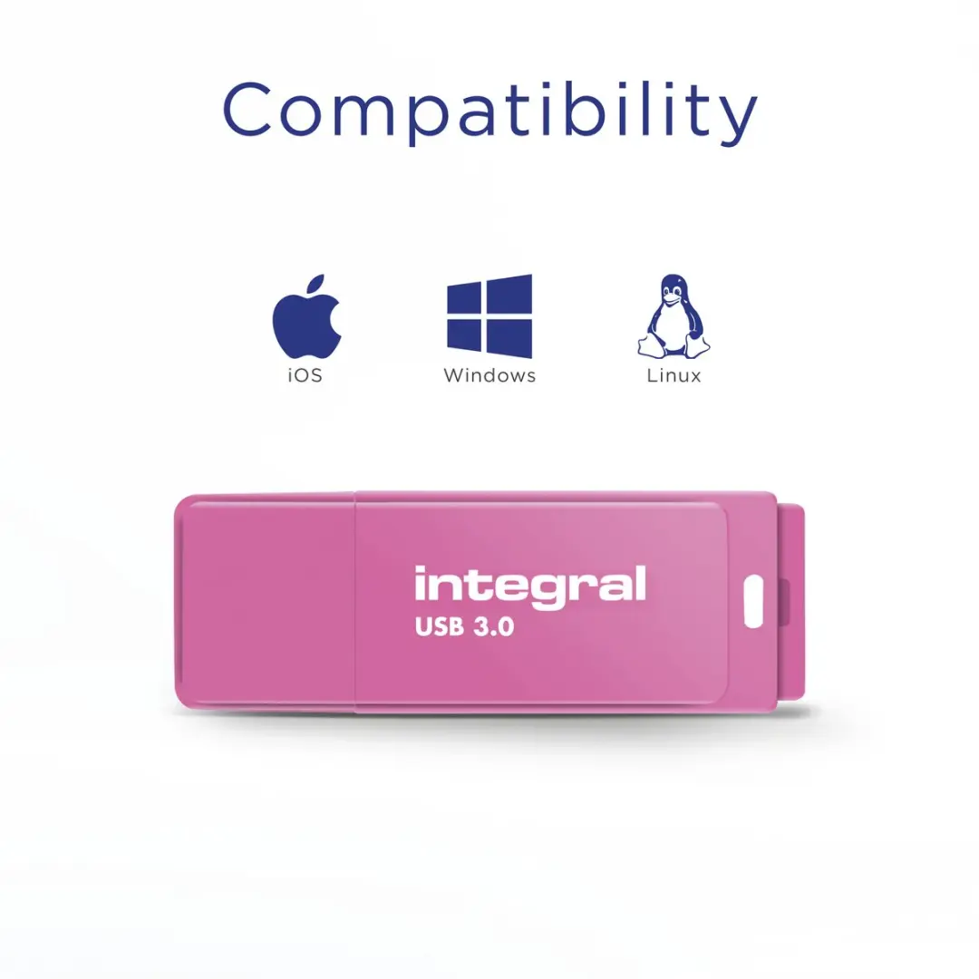 Integral Neon INFD64GBNEONPK3.0 USB-Stick - 64GB - Roze - afbeelding 6 van 6