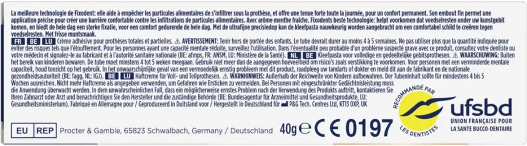 Fixodent Kleefpasta Ultimate Fresh - 20 Stuks