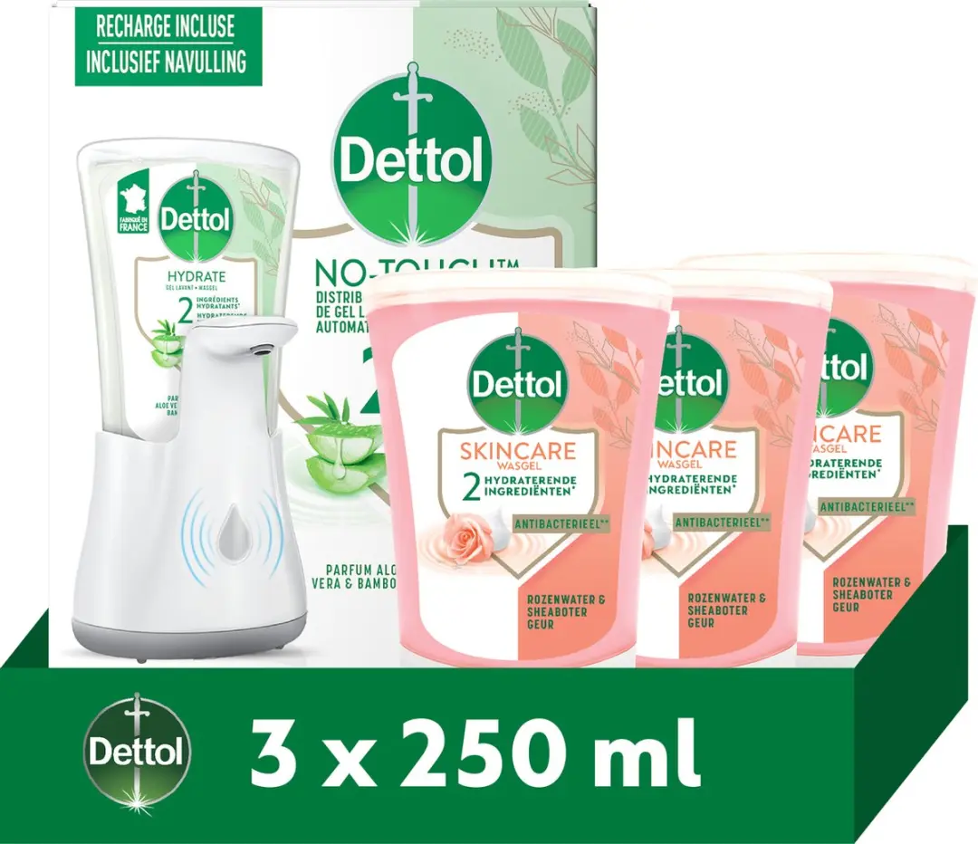 Dettol Automatische Zeepdispenser Rozenwater & Sheaboter 250ml