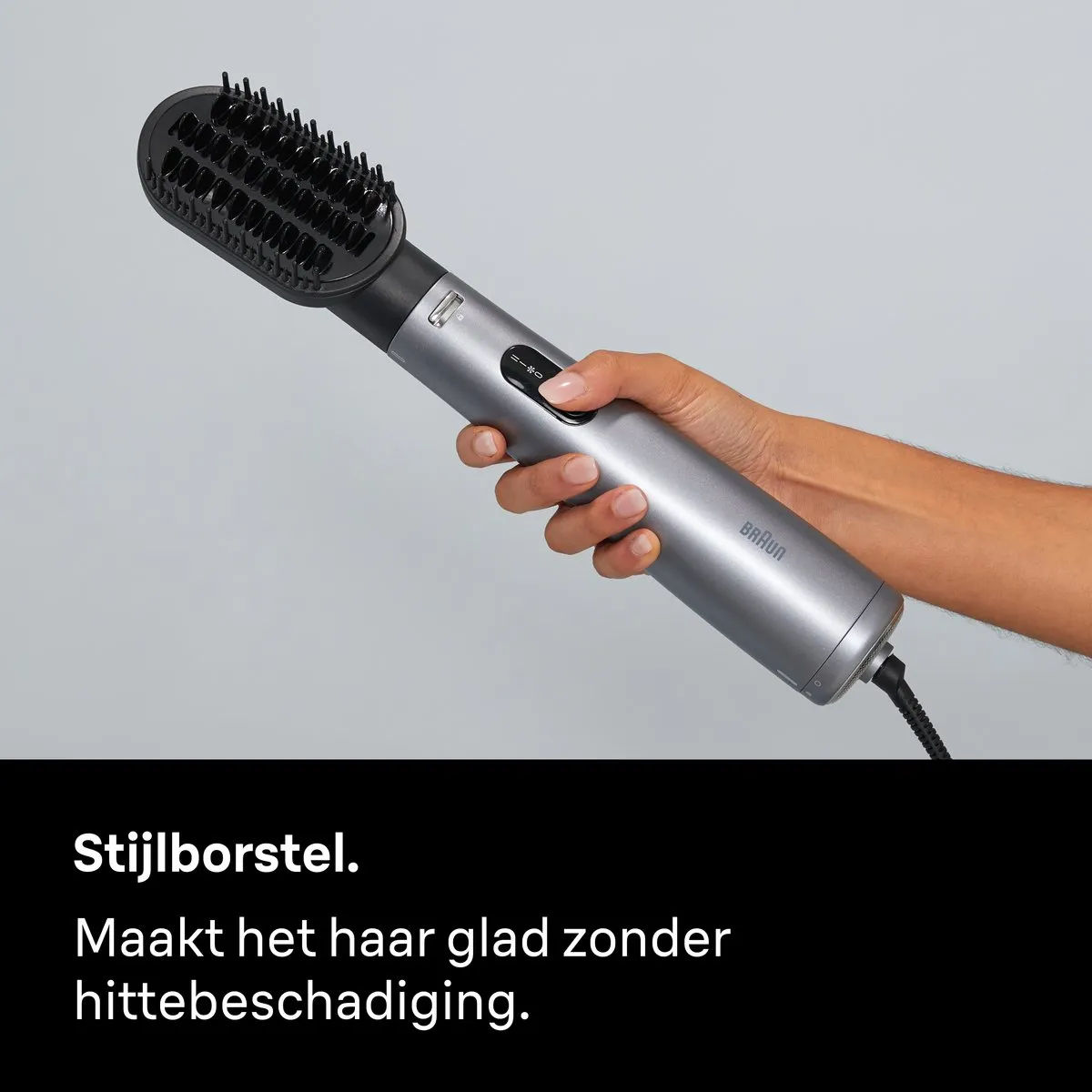 Braun AS4.3 BRAS430E Föhnborstel - 1000W - 3 Opzetstukken - Zilver/Zwart - afbeelding 6 van 6