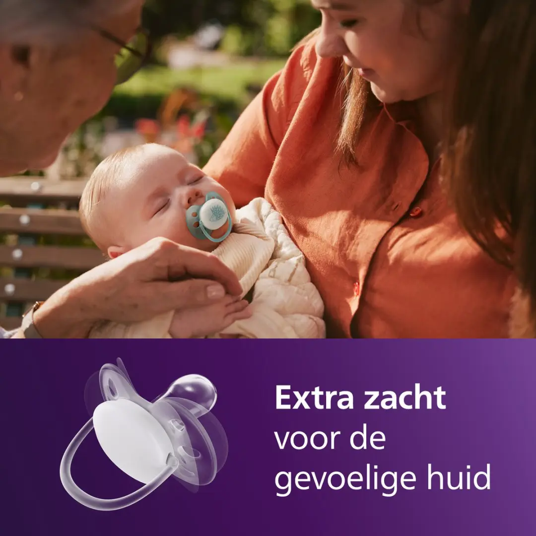 Philips Avent Ultra Soft Glow-in-the-dark Fopspeen - 4 Stuks - Blauw/ Groen