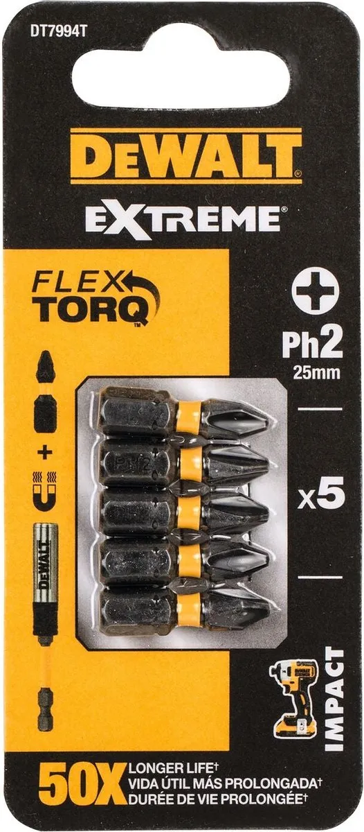 DeWalt DT7994T-QZ Schroefbits PH2 25mm - 5 Stuks