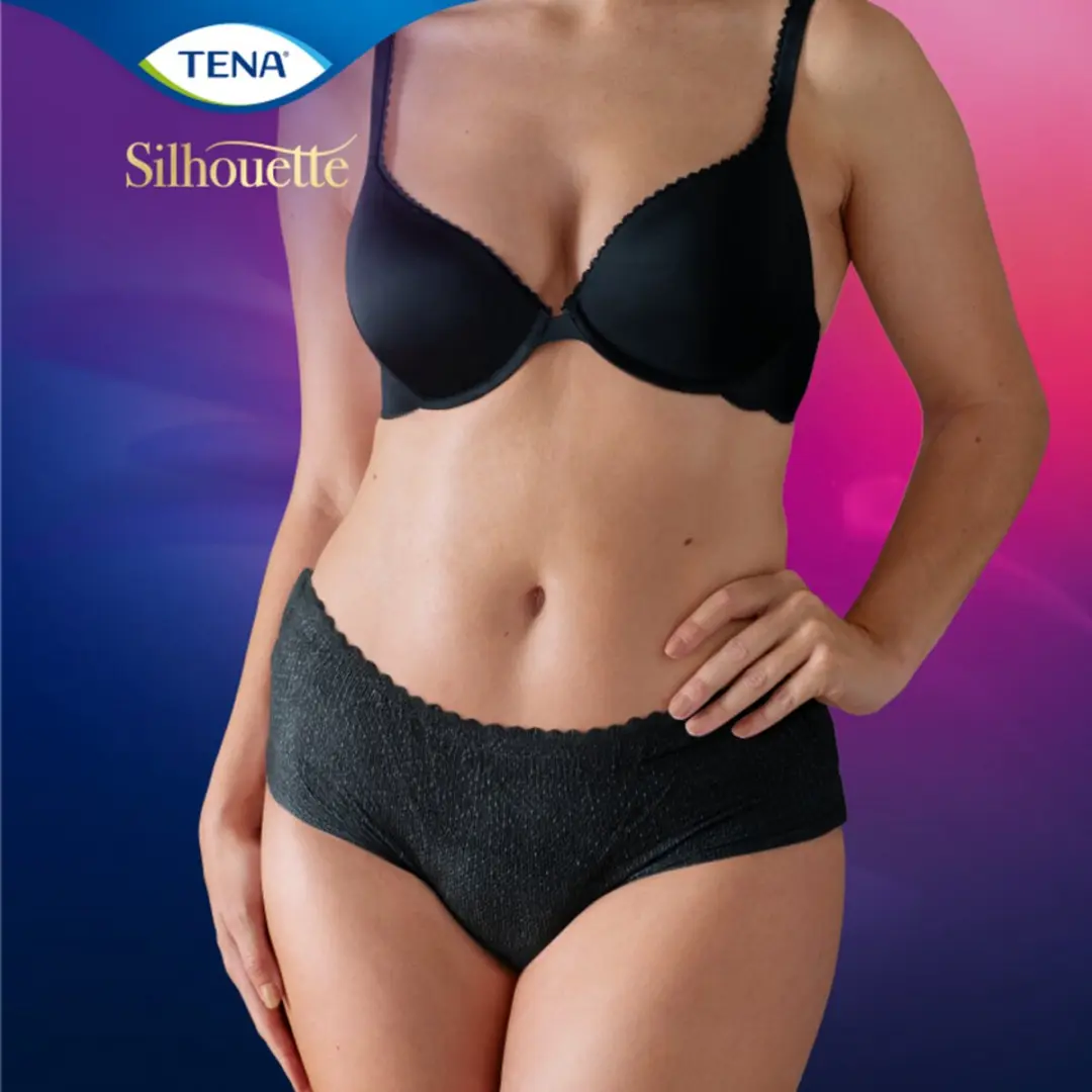 TENA Silhouette Plus L Incontinentieverband - 10 Stuks - Lage taille - Zwart