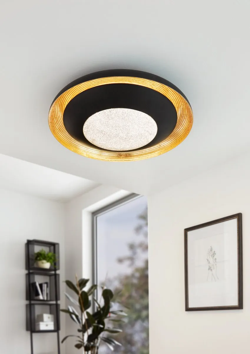 Eglo Canicosa 2 LED Plafondlamp Ø49,5cm - Zwart/Goud