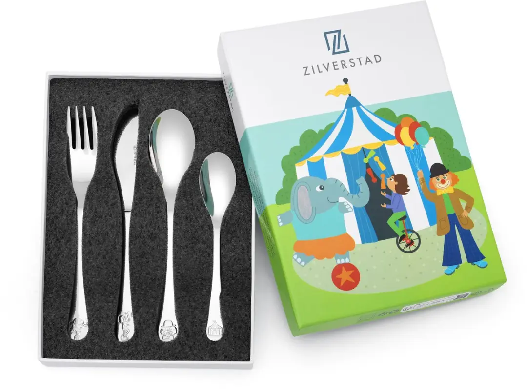 Zilverstad Kinderbestek Circus Chroom - 4-delig