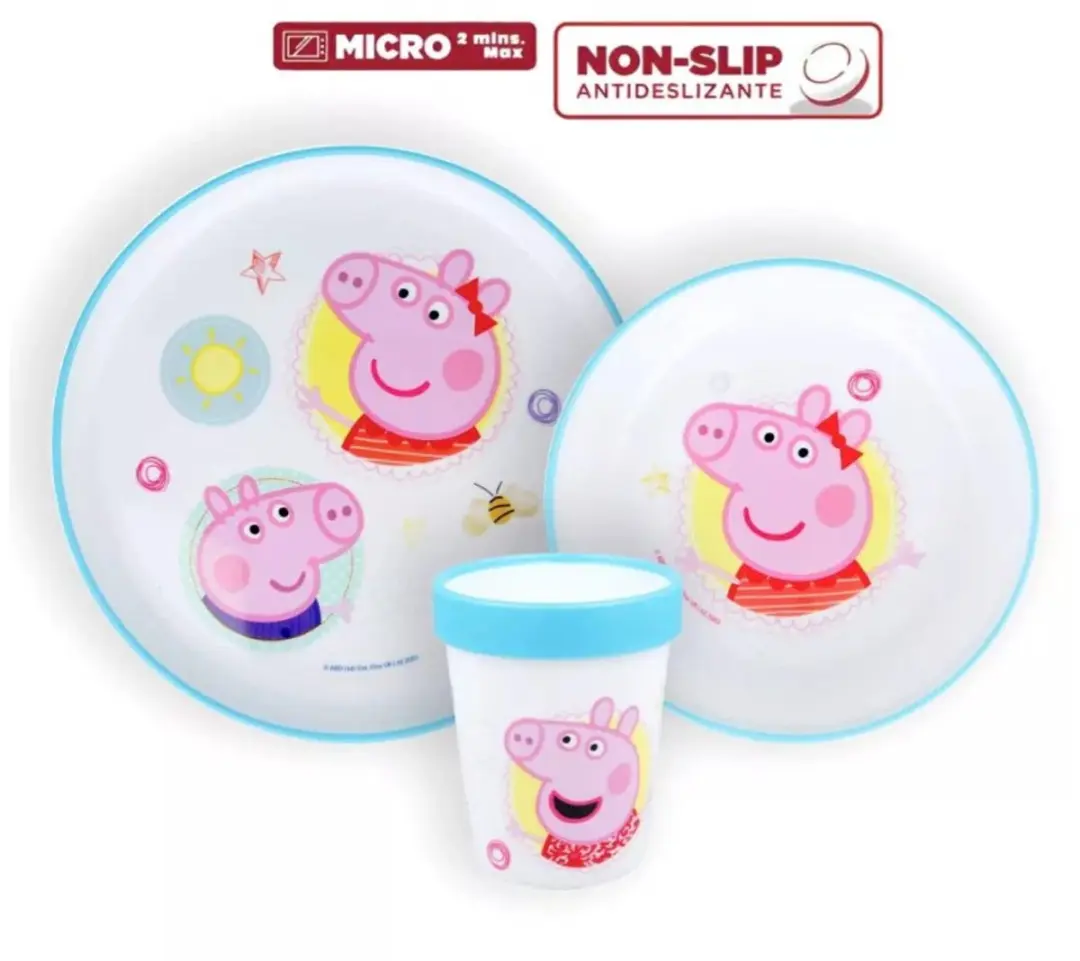 Peppa Pig Ontbijtset 3-delig - Bord Beker Schaaltje - Wit