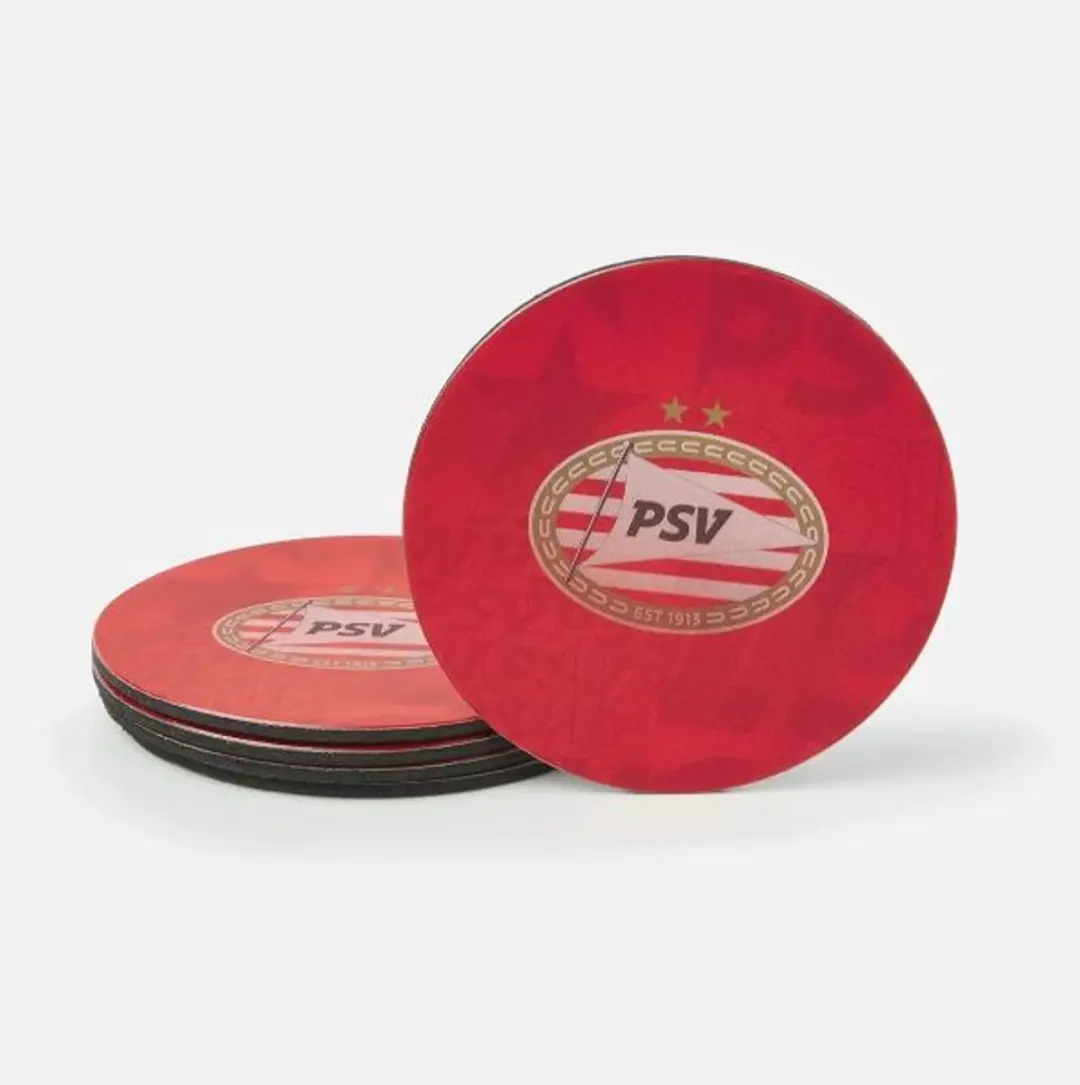 PSV Onderzetters - Set van 5 Stuks - Rood