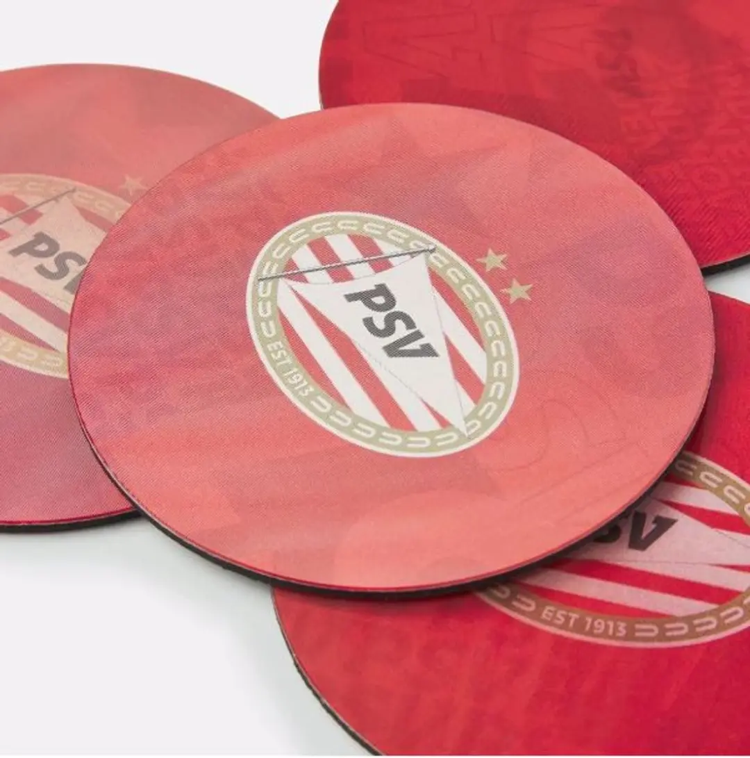 PSV Onderzetters - Set van 5 Stuks - Rood