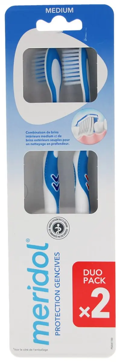 Meridol Duo-Pack Tandenborstels Medium - Blauw/Rood