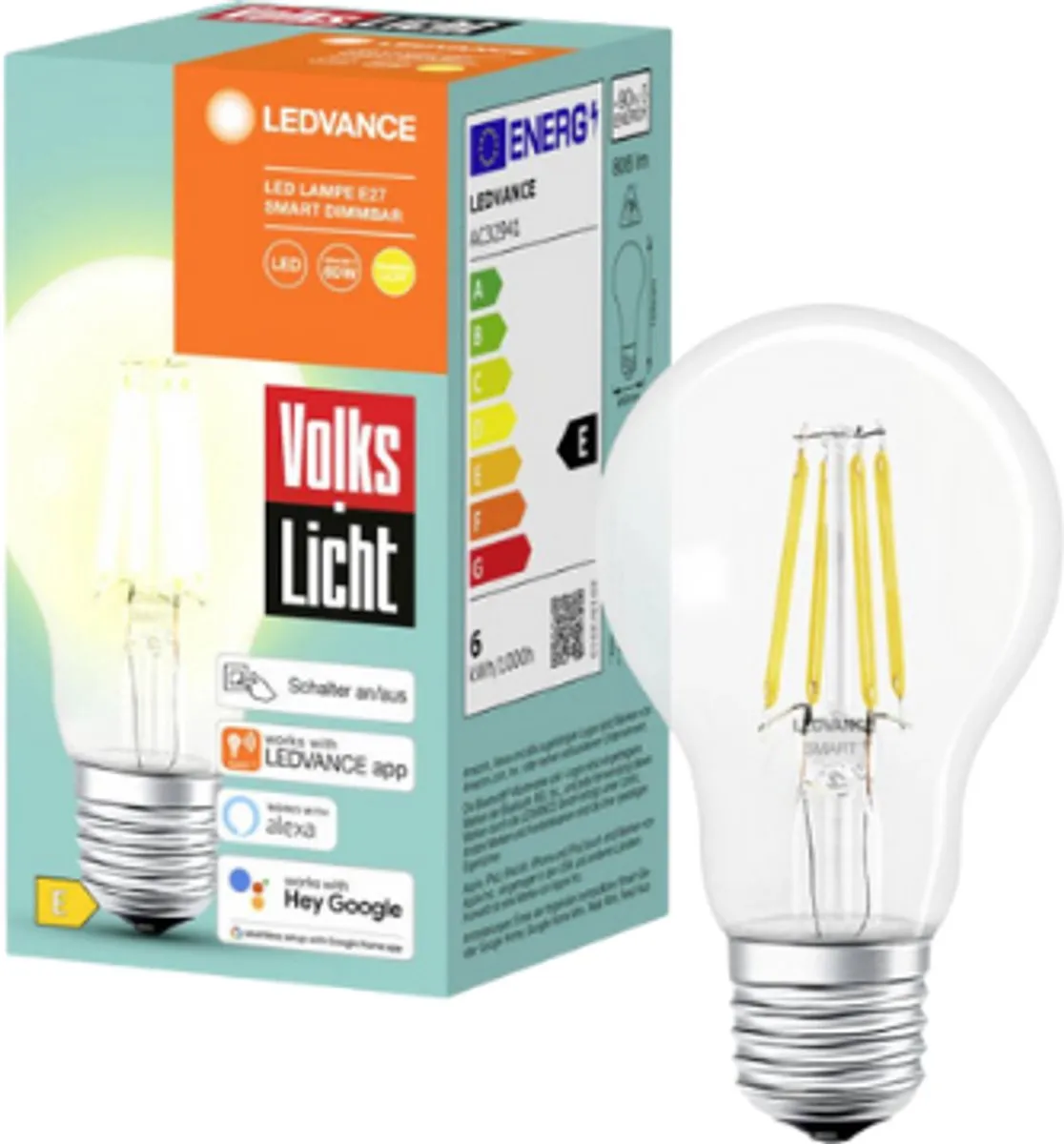 LEDVANCE SMART E27 Warm Wit Dimbaar Bluetooth - 2 Stuks