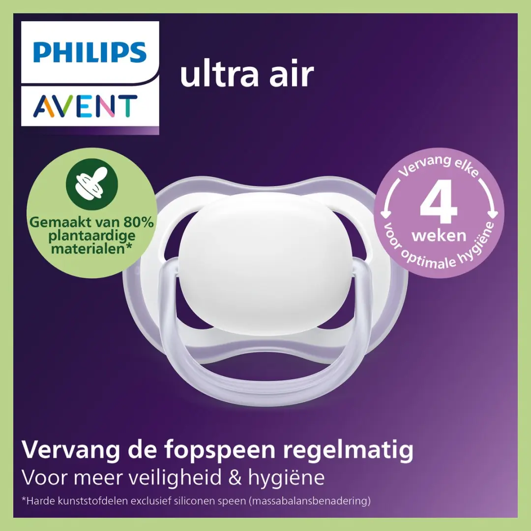 Philips Avent Ultra Air Fopspeen 0-6mnd - 2 Stuks - SCF087/04