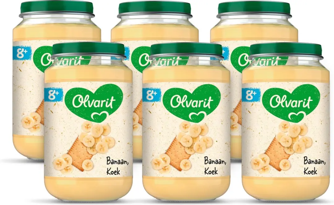 Olvarit Fruithapje Banaan Koek 6x200g