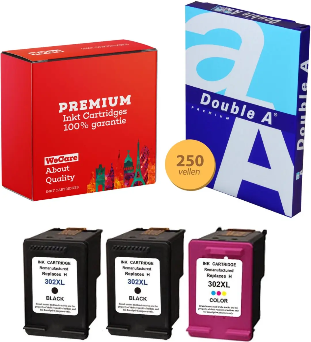 weCare HP 302XL Inktcartridges 3-pack