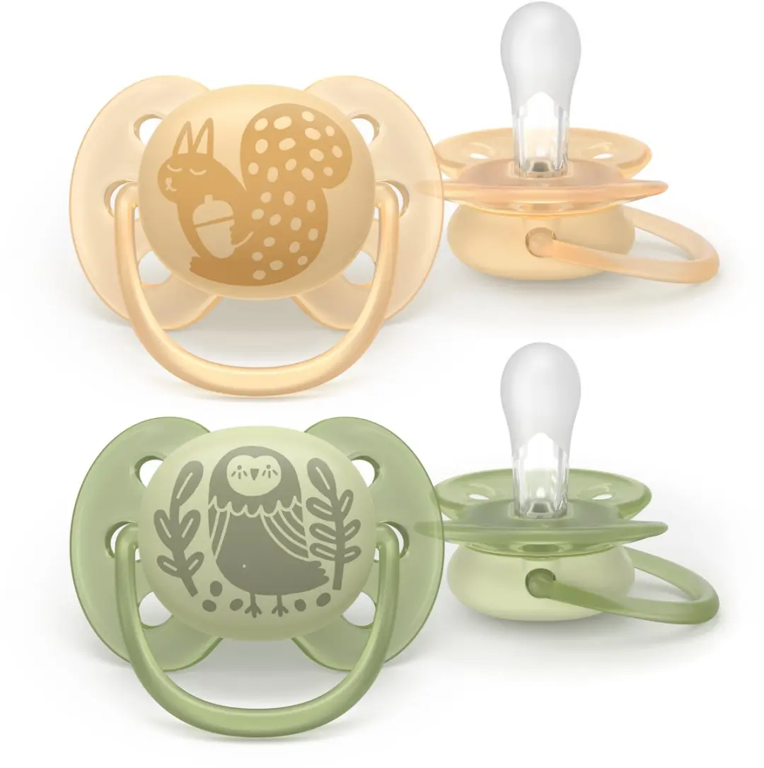 Philips Avent Ultra Soft SCF091/46 Fopspenen - 2 Stuks - Neutral Groen