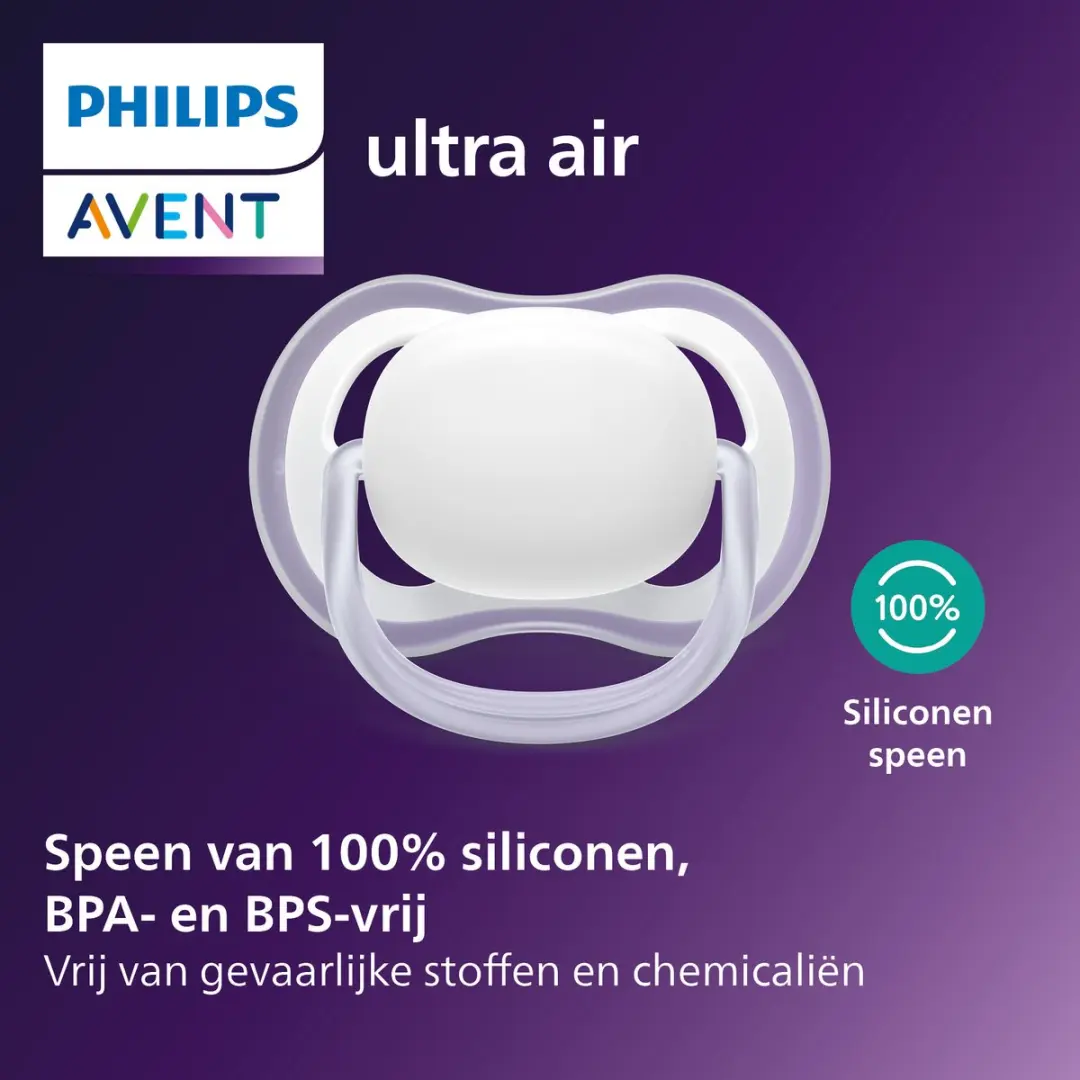 Philips Avent Ultra Air Fopspeen SCF349/50 - 2 Stuks - Geel & Groen
