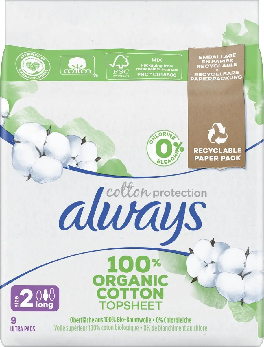 Always Cotton Protection Long Maandverband - 90 Stuks