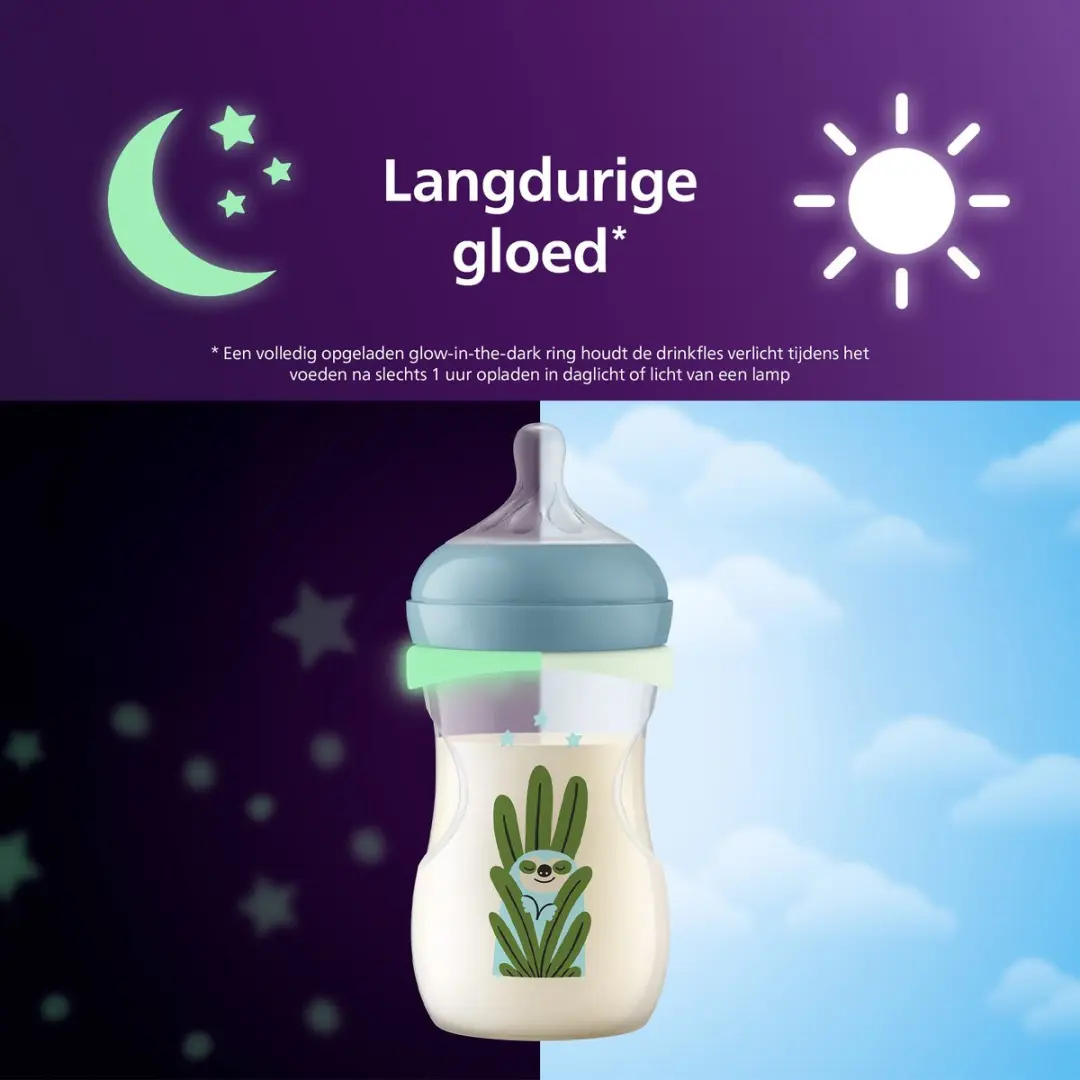 Philips Avent Natural Response Nighttime Fles 260ml SCY903/81 - afbeelding 6 van 6