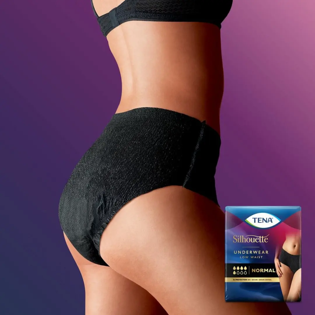 TENA Silhouette Normal Low Waist L - 9 Stuks - Zwart