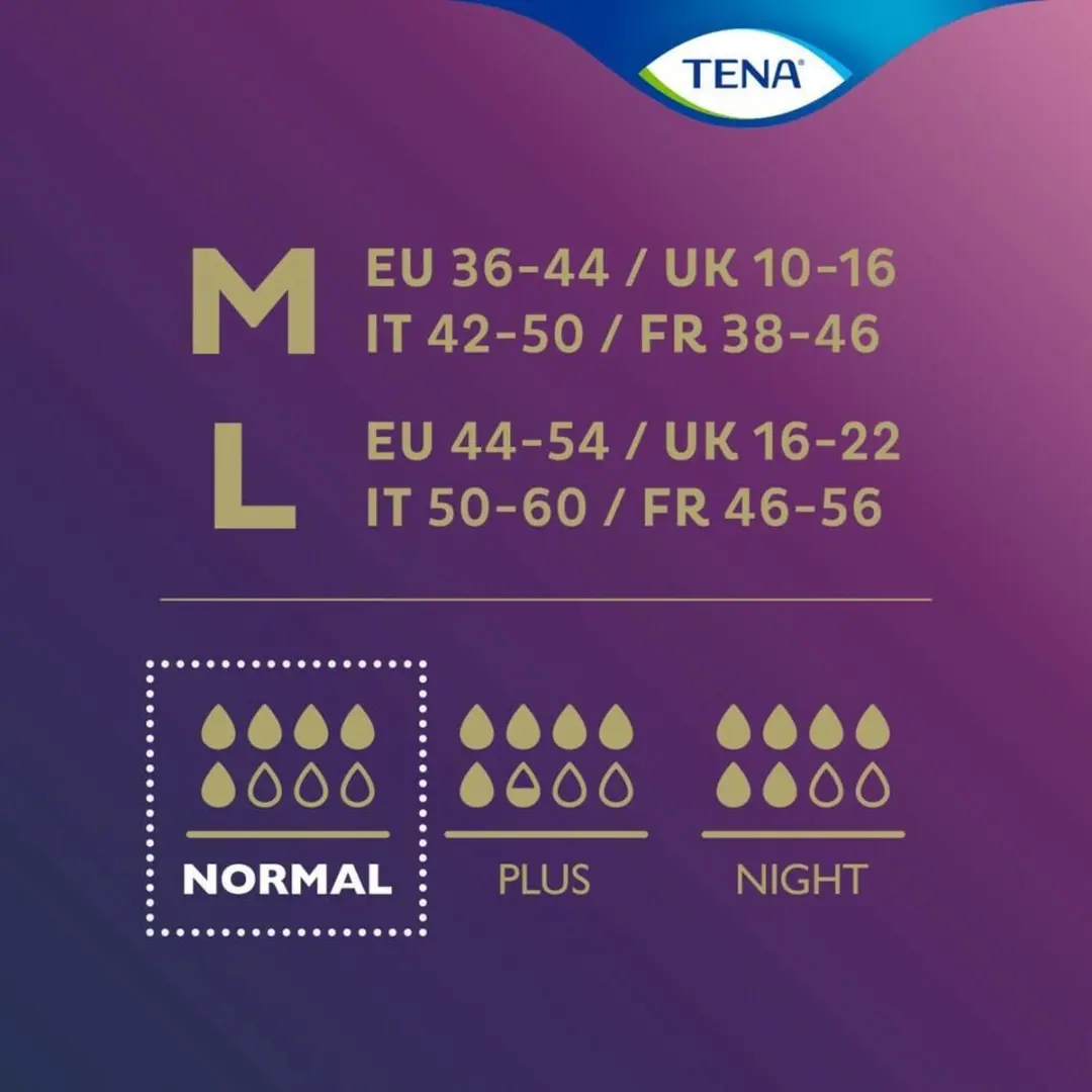 TENA Silhouette Normal Low Waist L - 9 Stuks - Zwart