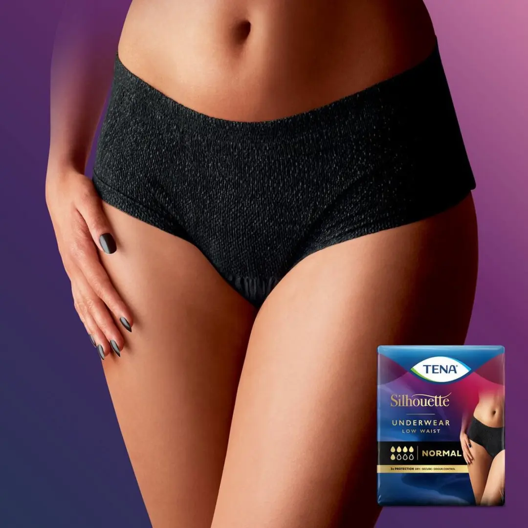TENA Silhouette Normal Low Waist L - 9 Stuks - Zwart