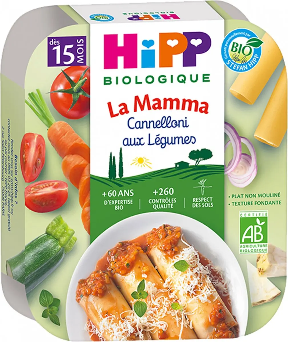 HiPP La Mamma Biologische Groente Cannelloni 250g