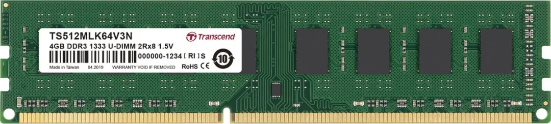 Transcend TS512MLK64V3N DDR3 Geheugen