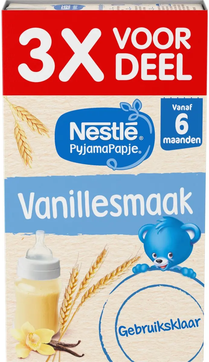 Nestlé PyjamaPapje Vanille - 4 Doosjes (3x250ml)