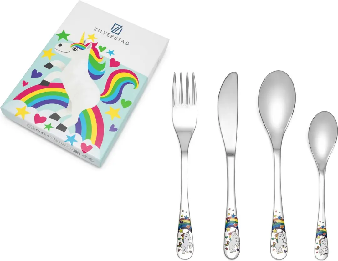 Zilverstad Kinderbestek Unicorn 4-delig RVS 18/10