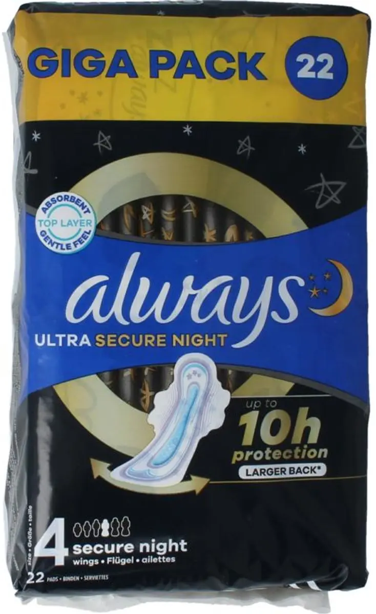 Always Ultra Secure Night Maandverband - 22 Stuks - afbeelding 6 van 6