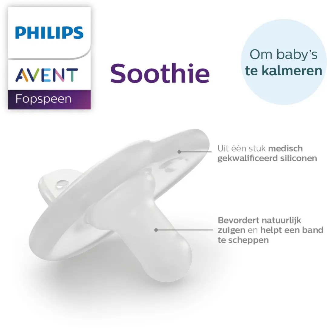 Philips Avent Soothie Fopspeen SCF099/20 - 2 Stuks - Blauw/Donkerblauw - afbeelding 6 van 6