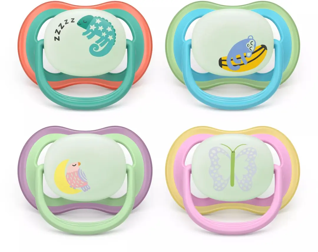 Philips Avent Ultra Air Nighttime Fopspeen - 2 Stuks - Multicolour