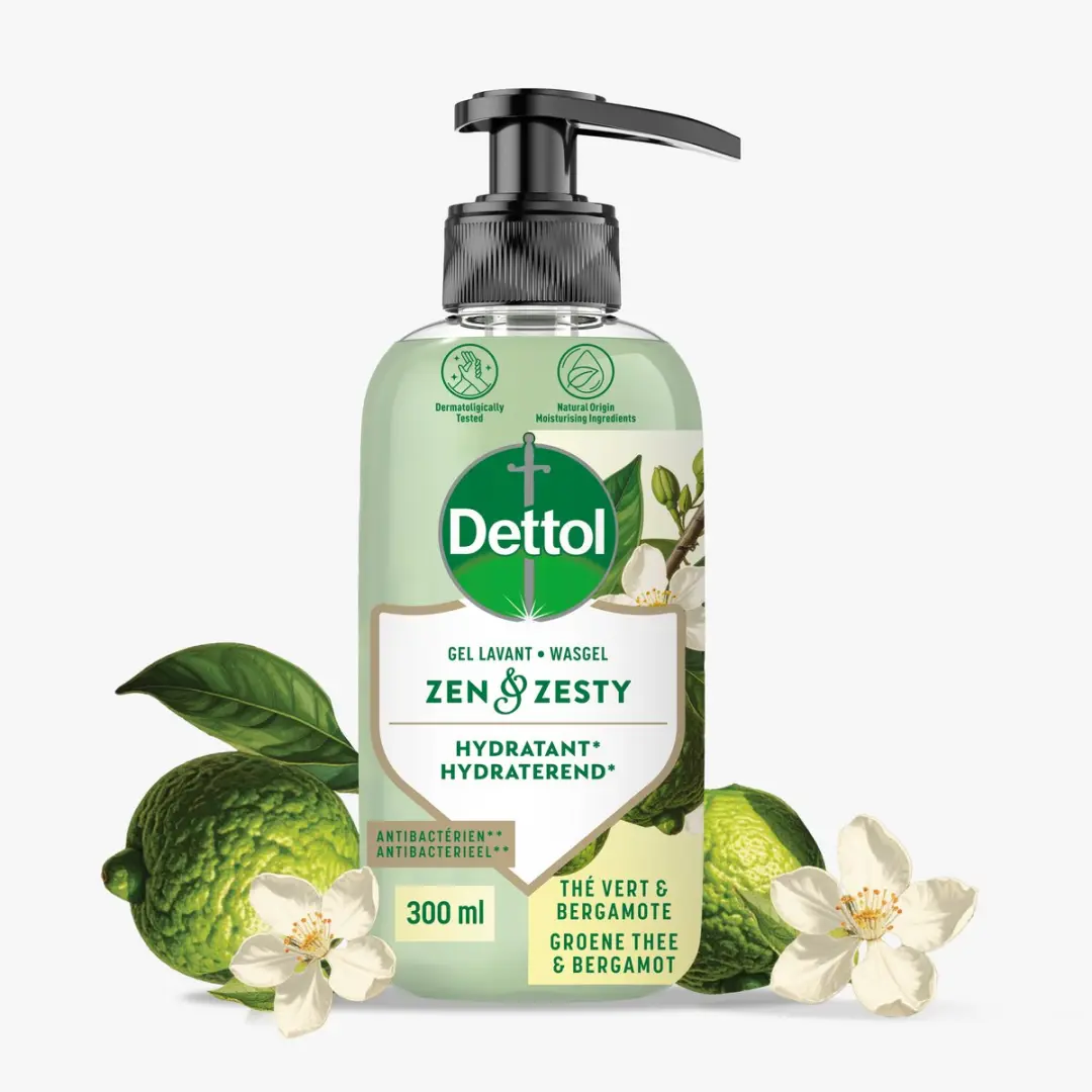 Dettol Handzeep Zen & Zesty Groene Thee & Bergamot 300ml - 4 Stuks