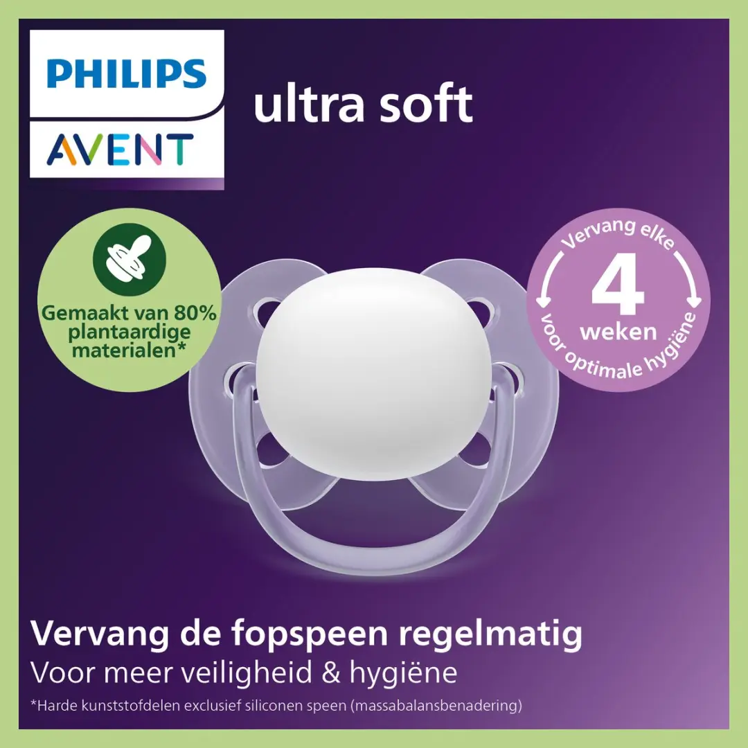 Philips Avent Ultra Soft SCF091/52 Fopspenen - 4 Stuks - Beige Groen