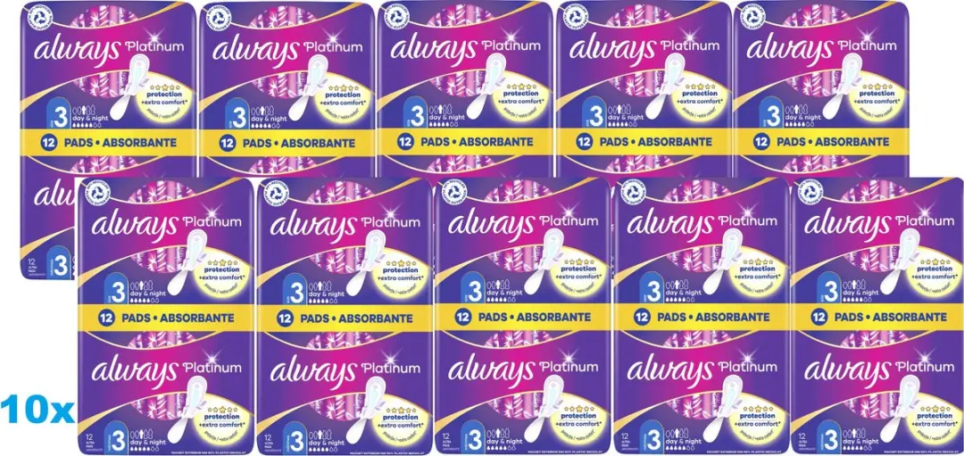 Always Platinum Day & Night Maandverband 120 Stuks