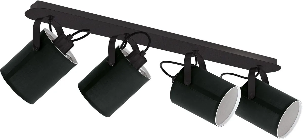 Eglo Villabate Spot 4x E27 - 79,5cm - Zwart/Wit
