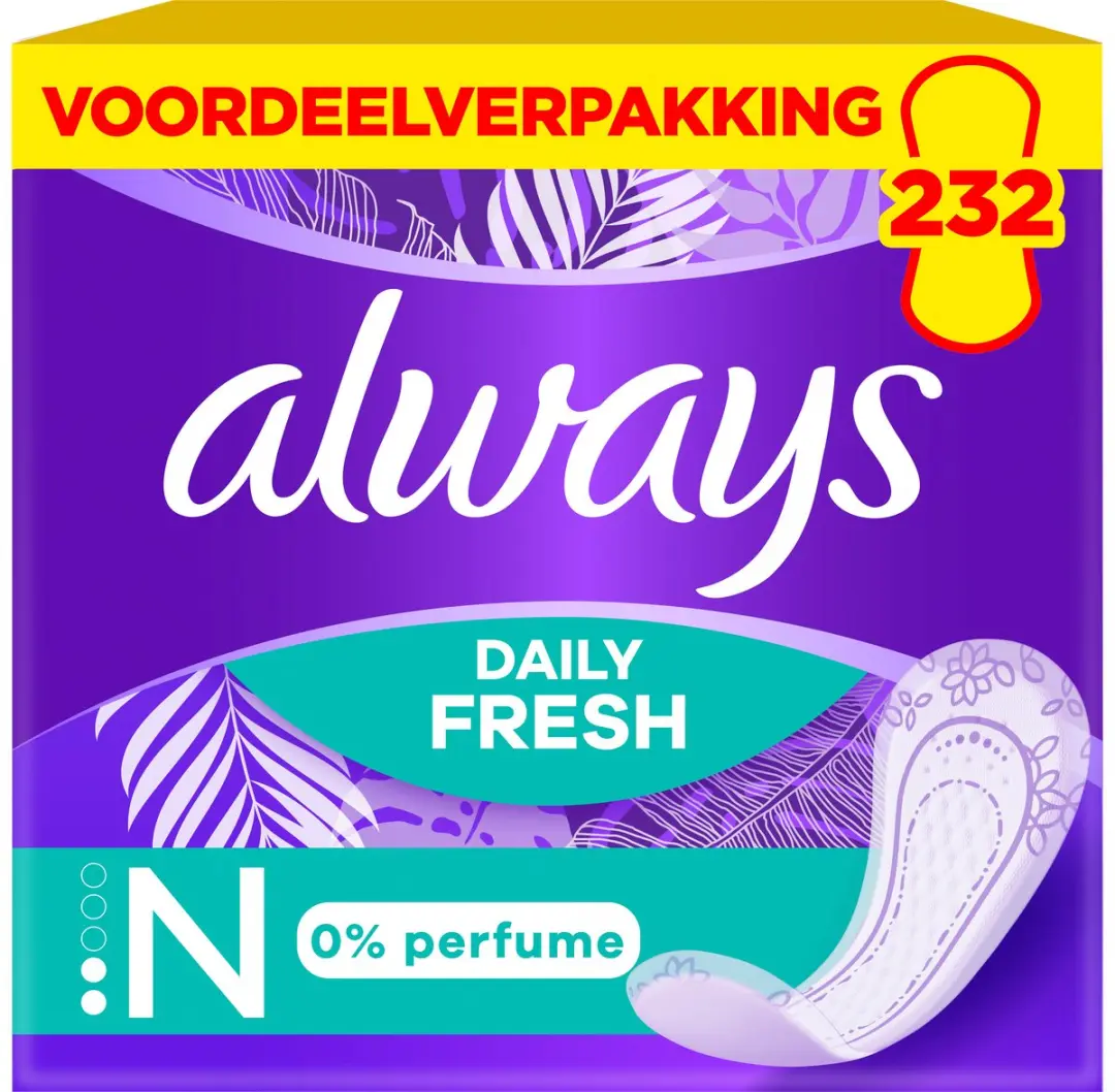 Always Daily Fresh Normal Inlegkruisjes 232 Stuks