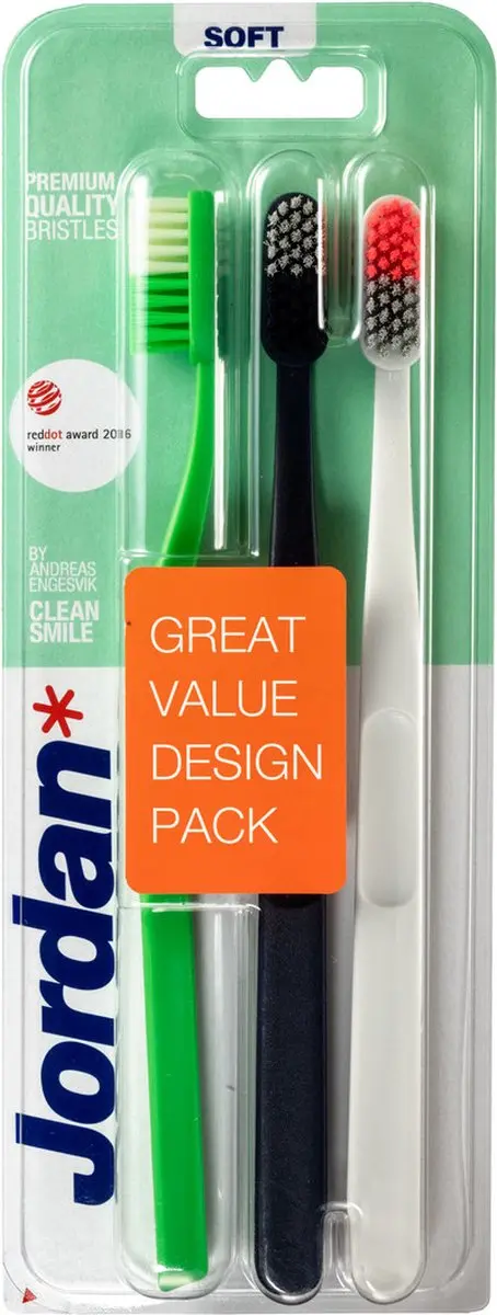 Jordan Clean Smile Soft Tandenborstels - 3 Stuks - afbeelding 6 van 6