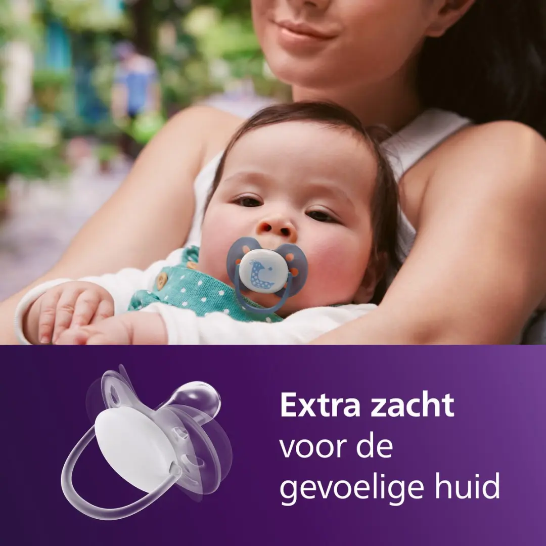 Philips Avent Ultra Soft Glow-in-the-Dark Fopspeen - 4 Stuks - Blauw/Geel