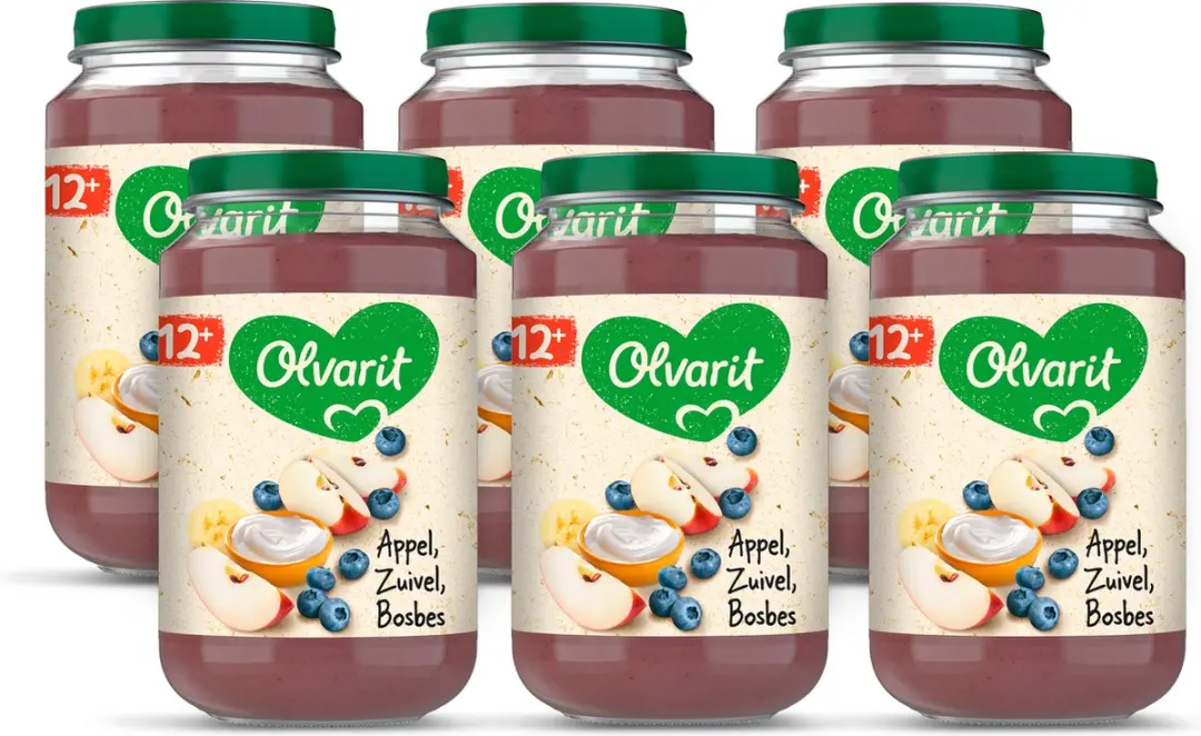 Olvarit Fruithapje 12+ Appel Yoghurt Bosbes