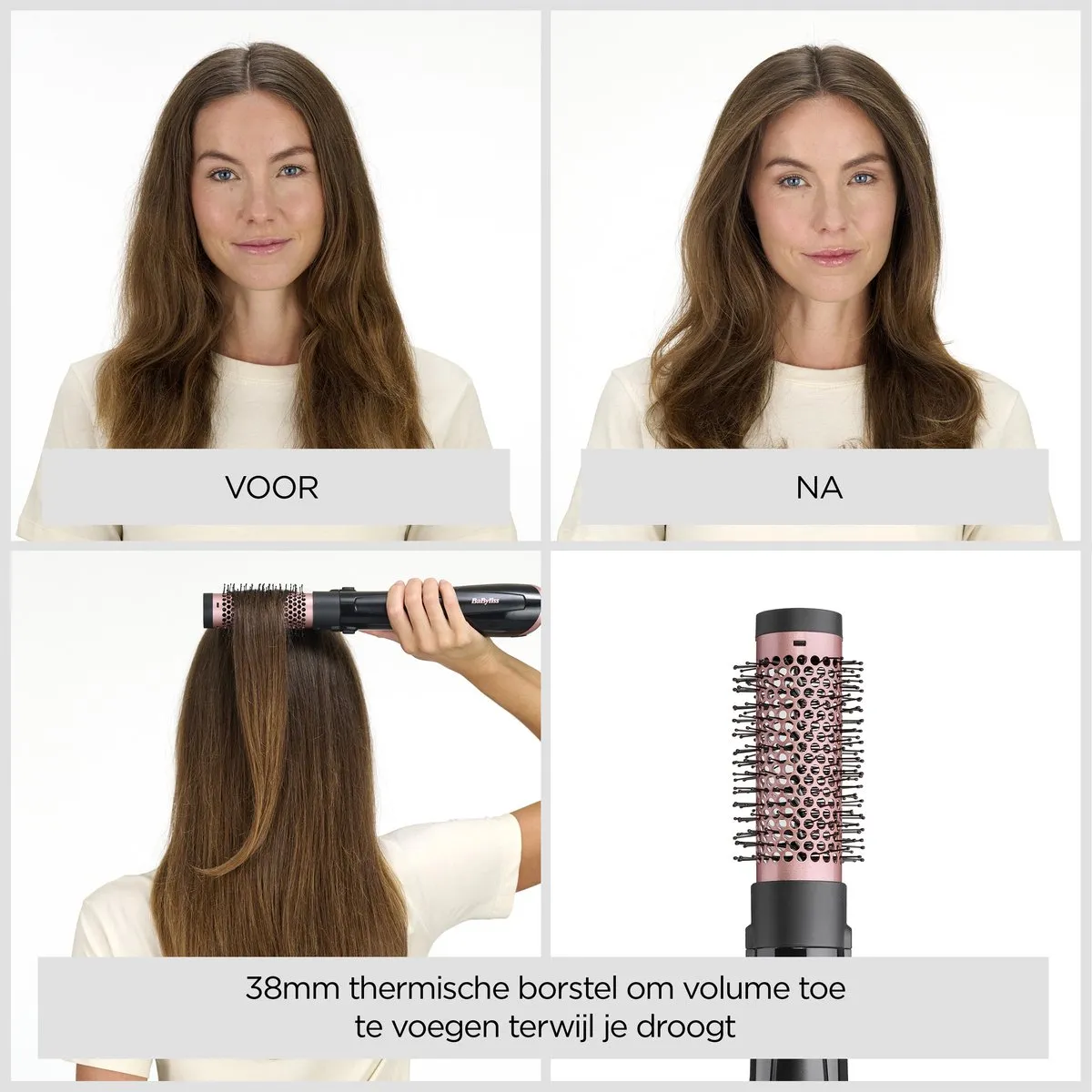 Babyliss Perfect Finish AS126E Airstyler - 1000W - 38mm Krulborstel - Zwart