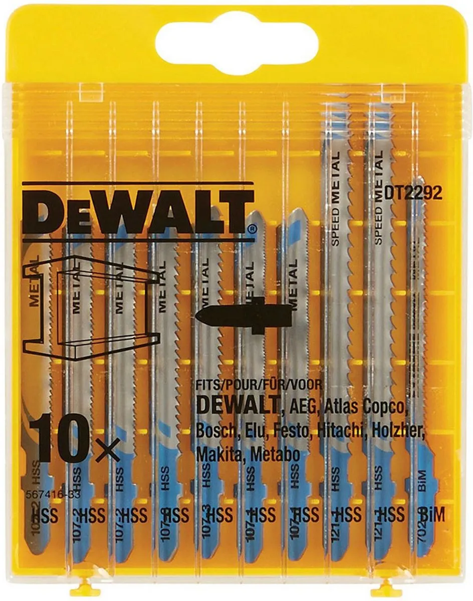 DeWalt DT2292 Decoupeerzaagbladen 10-delig - Metaal